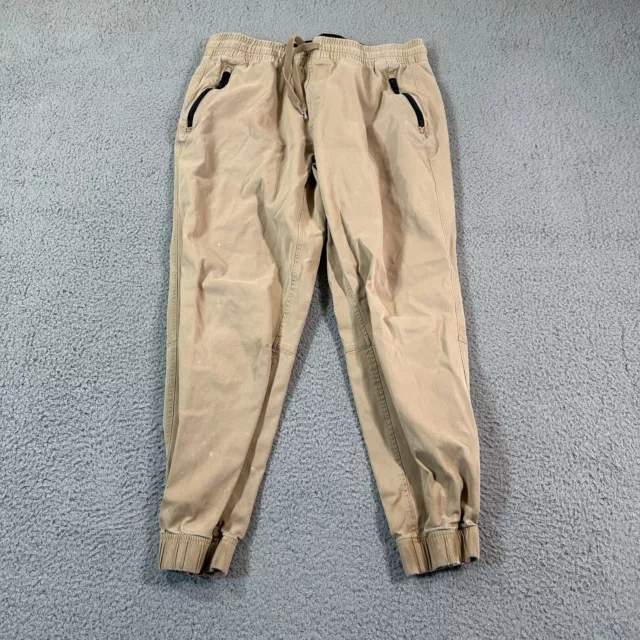 Under Armour Jogger Pants Mens XL Beige Khaki Tan Tapered Drawstring Canvas