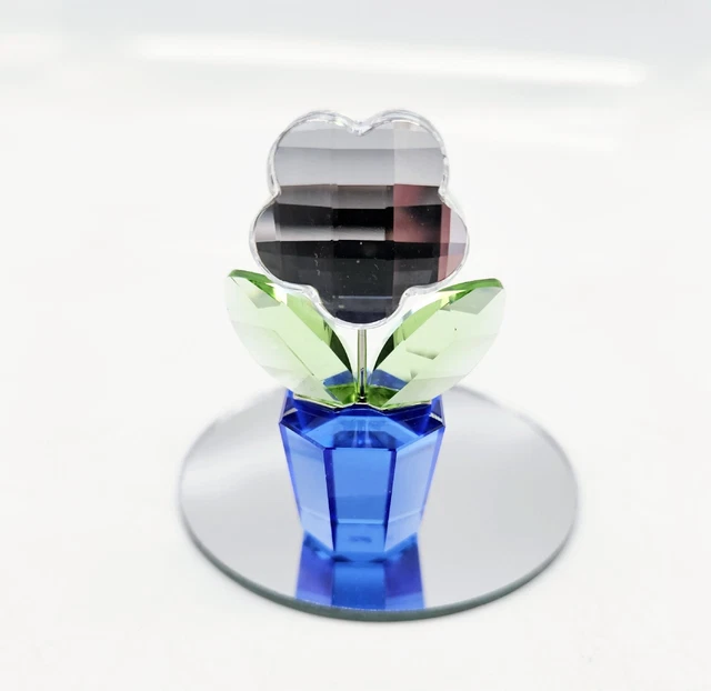 Swarovski Happy Flowers White Daisy Blue Pot Crystal Figurine 9460NR000121