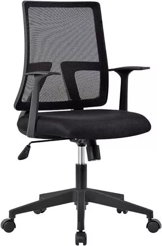 Office Chair Ergonomic Desk Chair, Breathable Mesh Design Padded Seat High Black