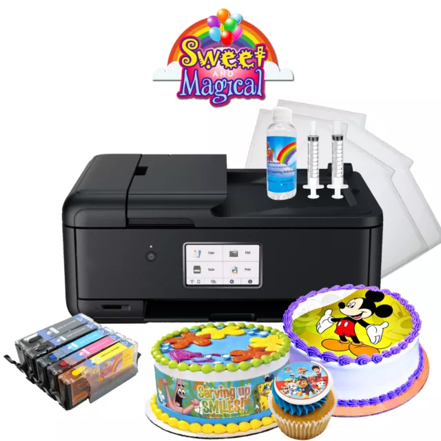 Cake Topper Image Printer, Edible Ink Cartridges,50 wafer paper & cleanner