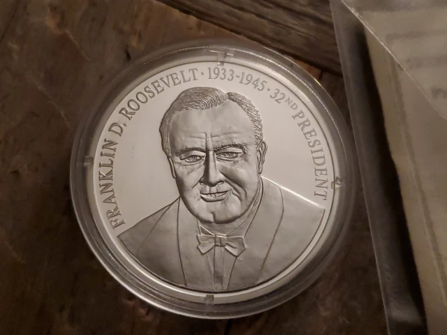 AMERICAN MINT .999 SILVER PROOF Franklin Roosevelt COMMEMORATIVE COIN (20g)