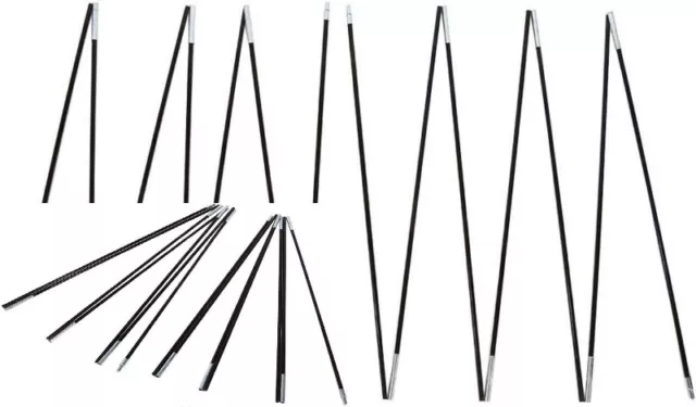 Alomejor - Set di 2 pali per tenda da campeggio in fibra vetro, 7 sezioni