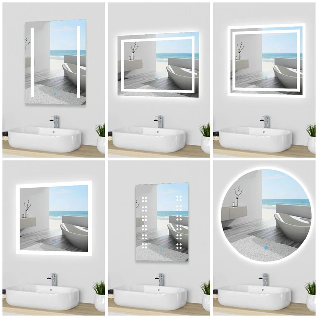 ILLUMINATED LED BATHROOM Mirror with Demister PadAntifogWallmounted