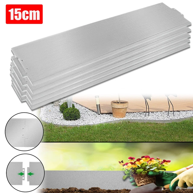 Beeteinfassung Rasenkante Metall Zaun 15cm hoch Beetumrandung Mähkante Garten 5M