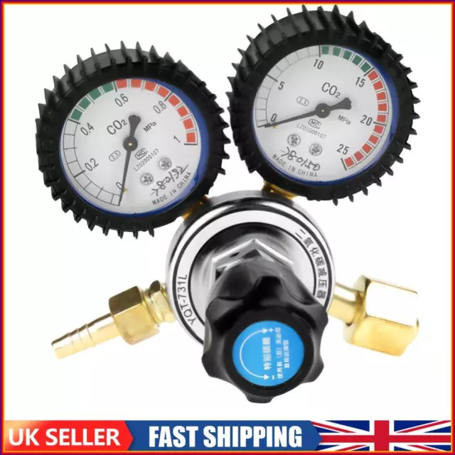 CO2 Gas Bottle Regulator Carbon Dioxide Welding Pressure Reducer Gauge Flowmeter