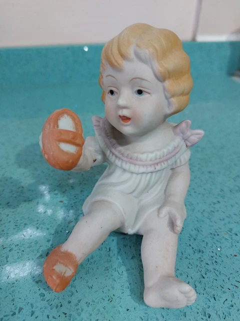 VINTAGE PIANO BABY Bisque Figurine £12.68 - PicClick UK