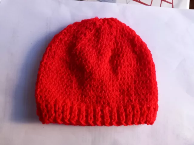 Naissance  bonnet bébé tricot fait main 0/3 mois