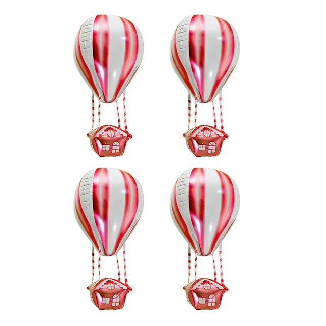 4 Pcs Hot Air Balloon Aluminum Modeling Indoor Decor
