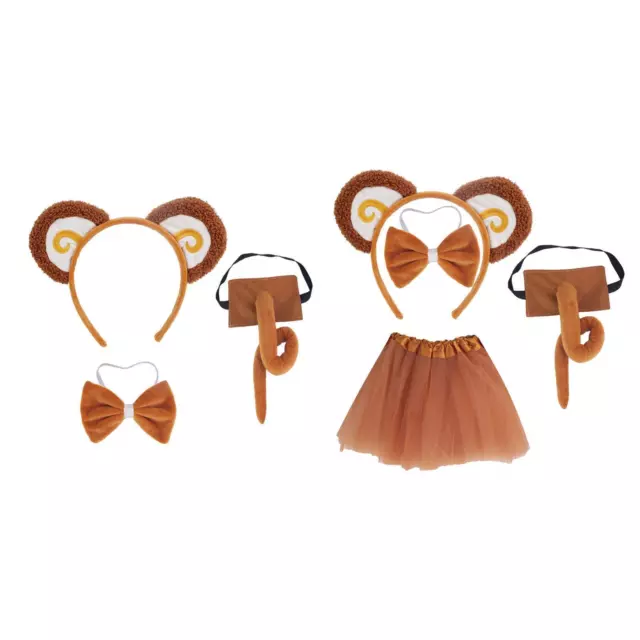 Set orecchie e coda da scimmia Costume da scimmia animale Cerchietto con