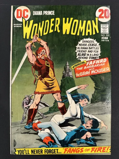 Wonder Woman #202 1st Appearance Of Fafhrd & Gray Mouser FN - 1972 DC Comics