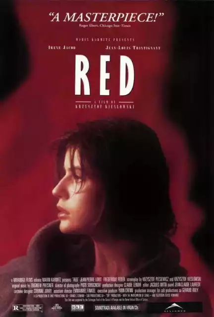 TROIS COULEURS: ROUGE Movie POSTER 27x40 C Irene Jacob Jean-Louis Trintignant