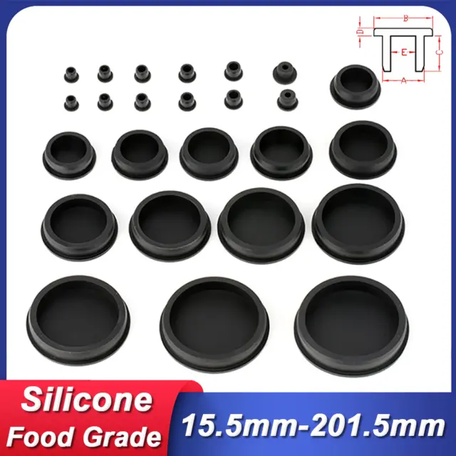 Black Hole Plugs End Cap Caps Tube Pipe Round Silicone Rubber Blanking Seal Bung