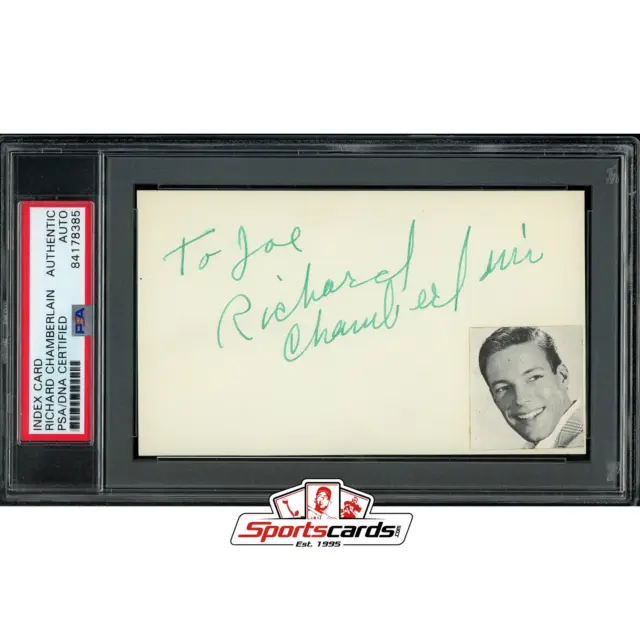 Richard Chamberlain Signed Auto 3x5 Index Card PSA/DNA Actor Dr. Kildare