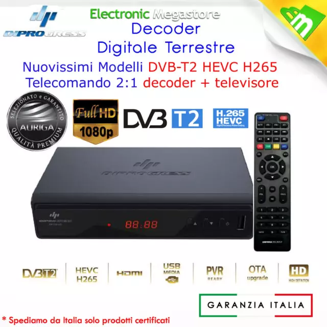 Ricevitore Digitale Terrestre nuova generazione HD DVB-T2 HEVC HDMI e SCART 201H