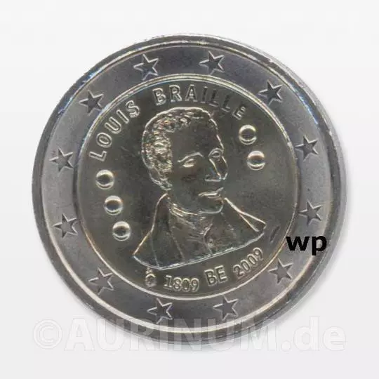 2 Euro Belgien 2009 Louis Braille