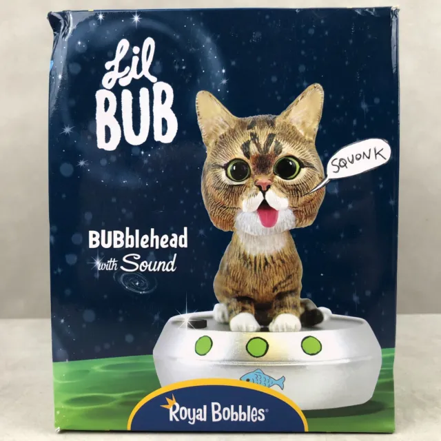 NEW Royal Bobbles Lil BUB Squonk Cat Sound Meowing Bobblehead Figurine