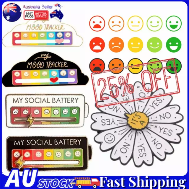 My Social Battery Mood Brooch Pin Interactive Enamel Badge for Myself Pins Gift