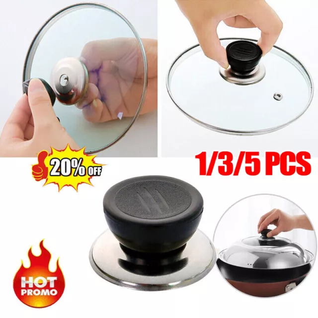1/3/5x Lid Knobs Cap for Glass Lid Pot Kitchen Knob Handle Pan Cover Replacement