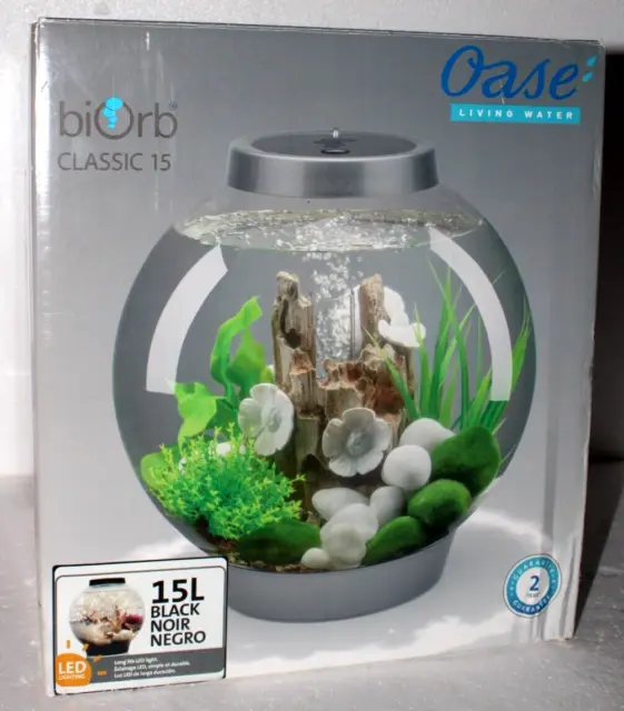 biOrb CLASSIC 15 Black 4 gallon Oase Living Water Aquarium with LED Lighting