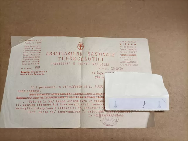 Documento - Associazione Nazionale Tubercolotici - 1950