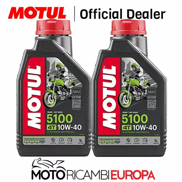 \Motul 5100 2litri lt Olio Motore Moto 4T 10W40 100% Sintetico Technosynthese M