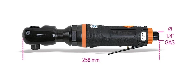Beta Tools 1921 N3 Reversible 1/2" Drive Air Ratchet Max 68Nm 019210025