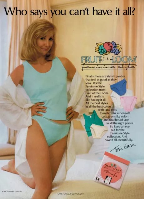 1988 print ad page-Fruit of the Loom Lady Panties SEXY GIRL lingerie  Advertising