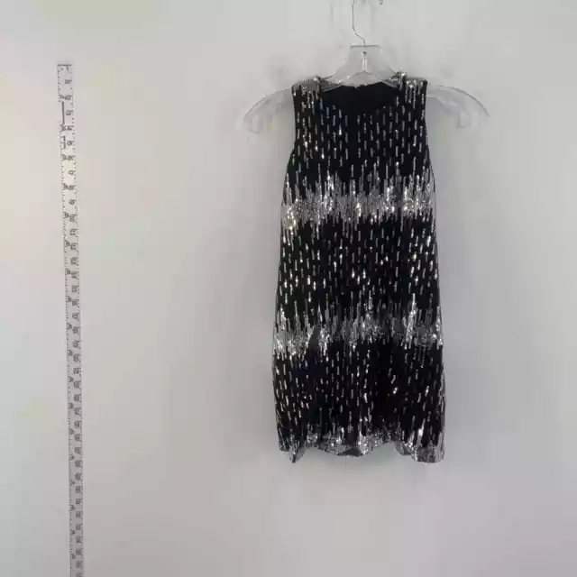 Un Deux Trois Black Sequin A-Line Dress - Size 7 - Women's Short Dress