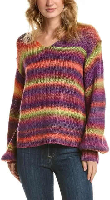 Vince Camuto Womens Roving Sweater Wool Striped Knit Long Sleeve Size XL NEW $89 2