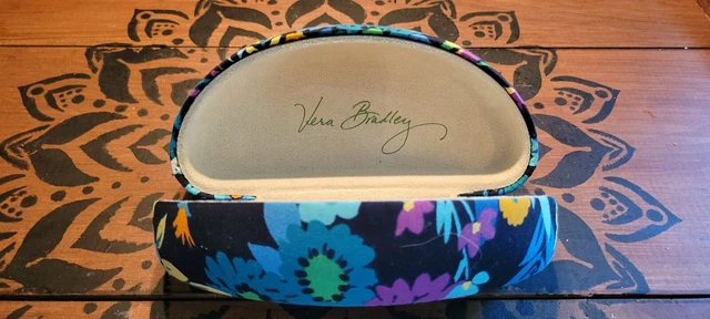 VERA BRADLEY Clamshell Hard Eyeglasses Case MIDNIGHT BLUES Sunglasses Holder