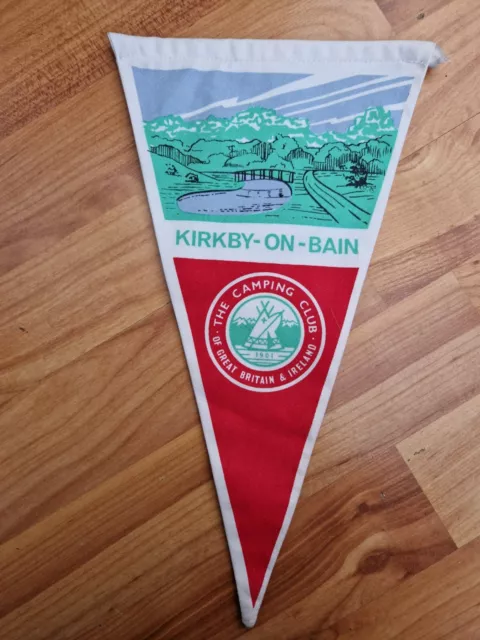 Vintage Kirkby-On-Bain Camping Caravan Club Of Great Britain & Ireland Pennant