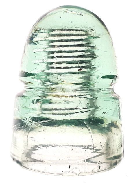 CD 143 Ice Green NO EMBOSSING Antique Glass Telegraph Insulator CANADIAN HIVE G9 2