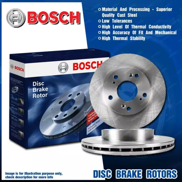 Pair Front Bosch Disc Brake Rotors for BMW 523i 525i 528i 535i E39 MPFI RWD