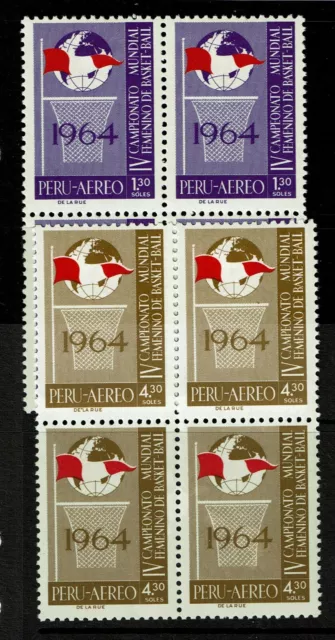 Peru SC# C195 and C196, blks of 4, Mint Never Hinged - S12105