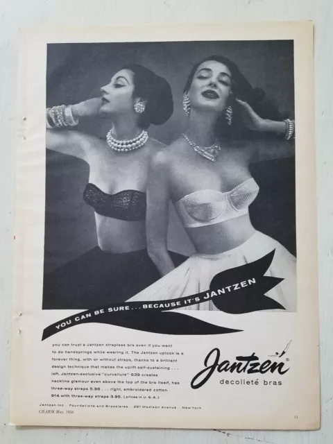 1952 PETER PAN Strapless Pointy Bra - Petty Women - 3 Figure Types -  VINTAGE AD