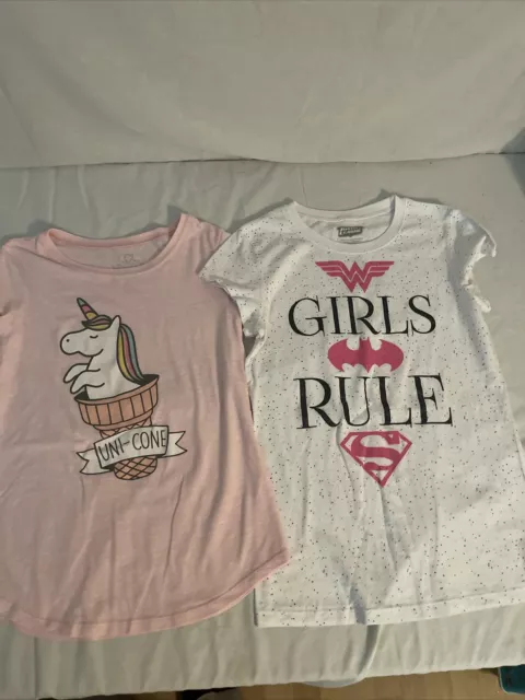 Girls DC Comics T Shirt Girls Rule Size XL & LOL shirt size L