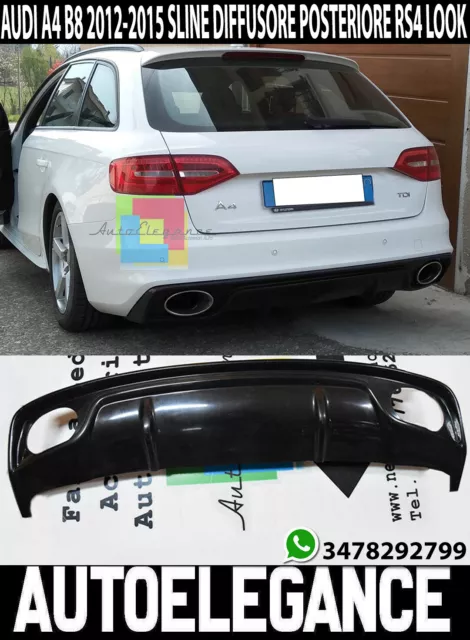 Audi A4 B8 8K Sline 2012+ Restyling Diffusore Posteriore Rs4 Design ..-