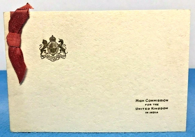 Vintage Military Christmas Card High Commission United Kingdom In India 1940s