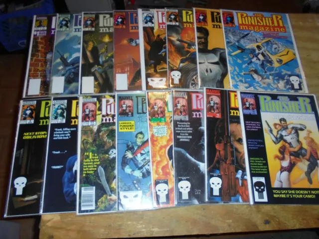 The Punisher Magazine Lot 1-16 VG+ 1 2 3 4 5 6 7 8 9 10 11 12 13 14 15 16 Marvel