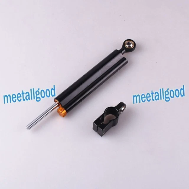 Stabilizzatore ammortizzatore sterzo regolabile 10,2" nero CNC universale 26mm per