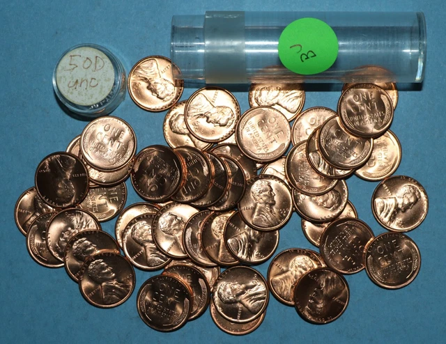 1950 D Lincoln Wheat Cent roll - B/U