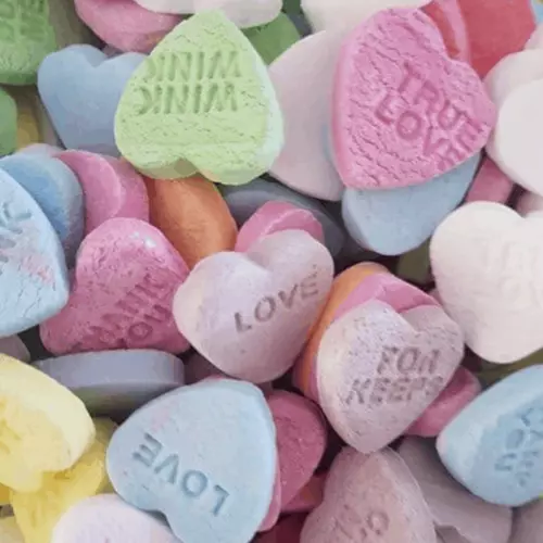 1 X 1Kg Bulk Bag Large Conversation Hearts Sweet Heart Messages Candy Hard