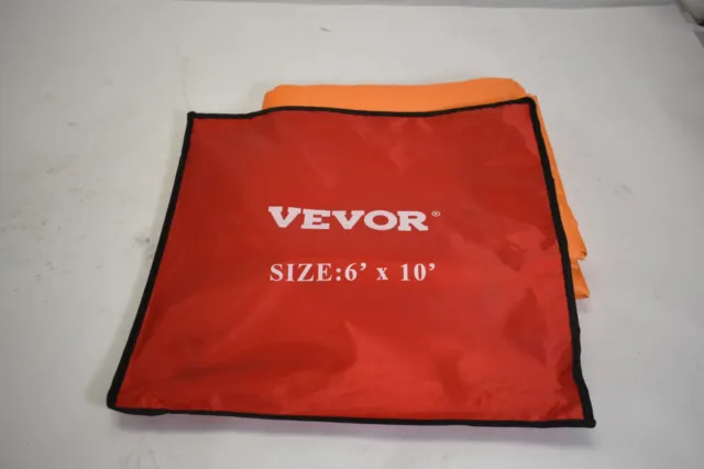 VEVOR 6' x 10' Welding Blanket Flame Retardant Fiberglass Shield Mat Orange