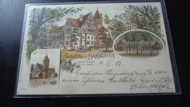 237MZ - Litho - Gruss aus Hannover -  nach Hildesheim gelaufen - 1902 -