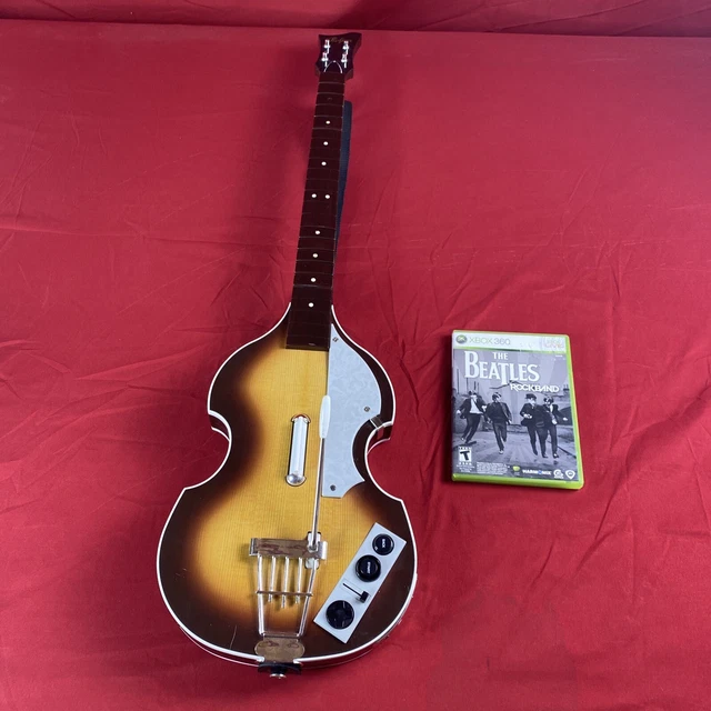 ROCK BAND BEATLES Hofner Bass Wireless Xbox 360 Guitar Controller