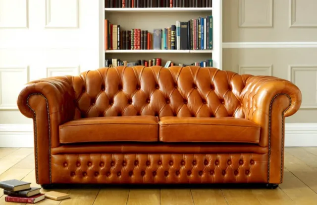 New Chesterfield Sofa Couch Upholstered Sofa Classic 3 Seater Leather