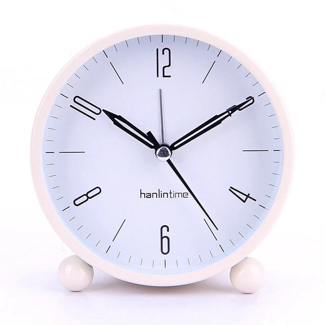 Zuoox Luminous - Despertador, reloj de escritorio redondo de 4 pulgadas, silenci