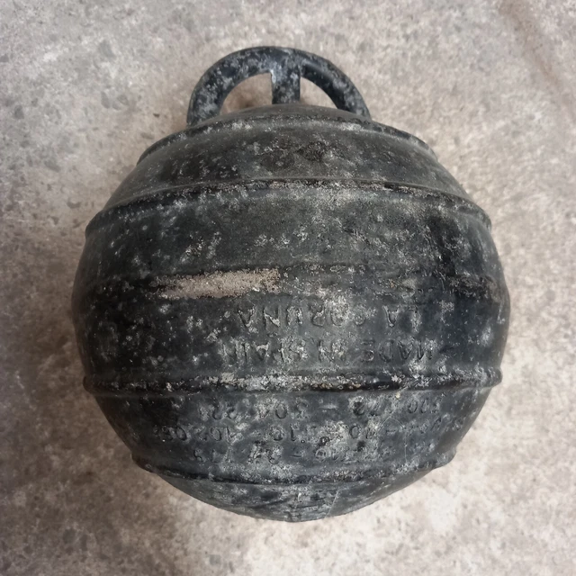 Negro De colección Antiguo Metal Langosta Pesca Flotador Aluminio Cangrejo de Cornualles