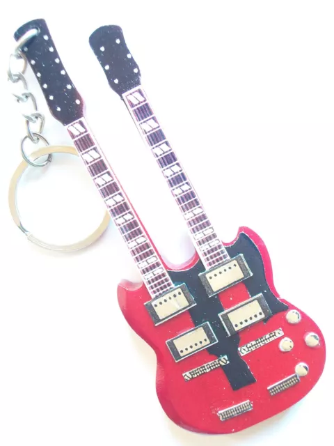 Porte clé en bois en forme de guitare de légende - 12 modèles au choix