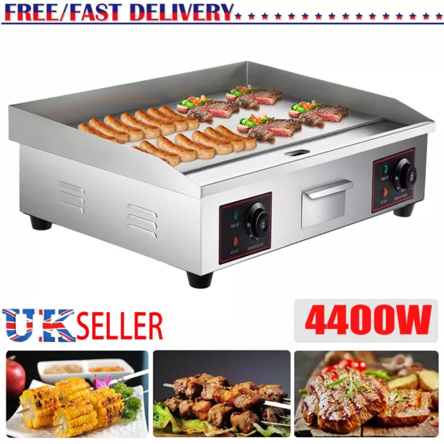 Commercial Electric Griddle Flat BBQ Countertop Hot Plate Stainless Steel 4400W